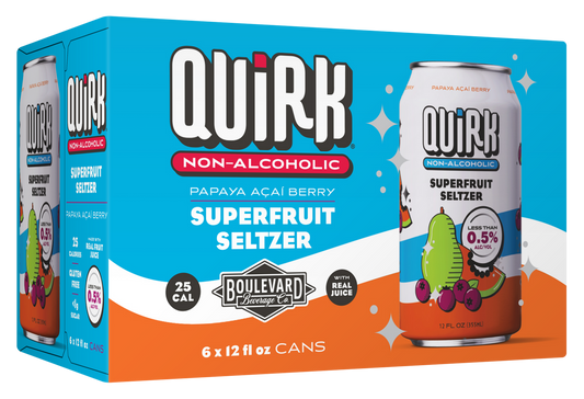 Quirk Non-Alcoholic Superfruit Seltzer Six Pack 12 oz. Cans